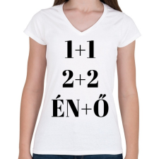 PRINTFASHION Matek páros minta - Női V-nyakú póló - Fehér női póló