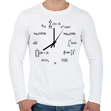 PRINTFASHION Matekos óra - Férfi hosszú ujjú póló - Fehér férfi póló