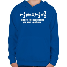 PRINTFASHION Math - Gyerek kapucnis pulóver - Királykék gyerek pulóver, kardigán