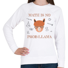 PRINTFASHION Math is no prob-llama - Női pulóver - Fehér