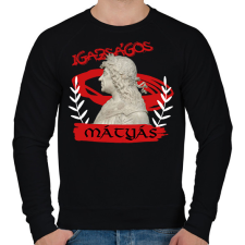 PRINTFASHION Mátyás király - Férfi pulóver - Fekete férfi pulóver, kardigán