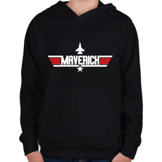 PRINTFASHION Mavrick - Gyerek kapucnis pulóver - Fekete
