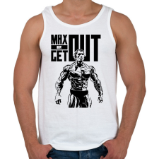 PRINTFASHION Max or Get out - Férfi atléta - Fehér atléta, trikó