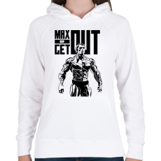 PRINTFASHION Max or Get out - Női kapucnis pulóver - Fehér