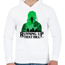 PRINTFASHION Max - Running up that hill - Férfi kapucnis pulóver - Fehér férfi pulóver, kardigán