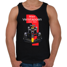 PRINTFASHION Max Verstappen 1 autóversenyző - fehér felirat - Férfi atléta - Fekete