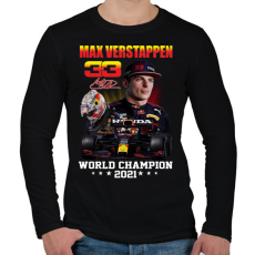 PRINTFASHION Max Verstappen 2021 - Férfi hosszú ujjú póló - Fekete
