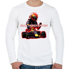 PRINTFASHION Max Verstappen - Férfi hosszú ujjú póló - Fehér
