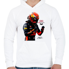PRINTFASHION Max Verstappen new - Férfi kapucnis pulóver - Fehér férfi pulóver, kardigán
