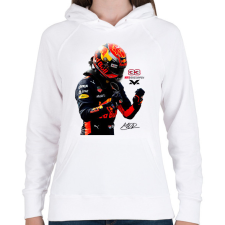 PRINTFASHION Max Verstappen new - Női kapucnis pulóver - Fehér női pulóver, kardigán