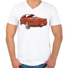 PRINTFASHION Mazda 323F BG - Férfi V-nyakú póló - Fehér