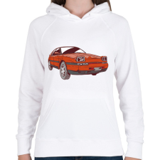 PRINTFASHION Mazda 323F BG - Női kapucnis pulóver - Fehér női pulóver, kardigán