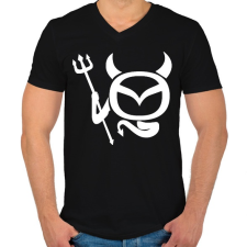 PRINTFASHION Mazda Devil - Férfi V-nyakú póló - Fekete férfi póló