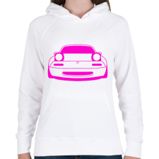 PRINTFASHION Mazda mx5 Pink - Női kapucnis pulóver - Fehér női pulóver, kardigán