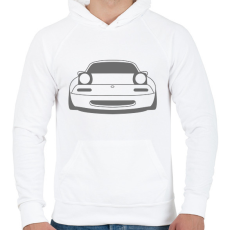 PRINTFASHION Mazda mx-5 Szürke - Férfi kapucnis pulóver - Fehér