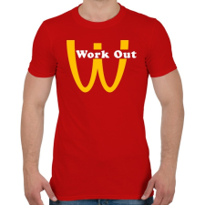 PRINTFASHION McDonalds Work Out - Férfi póló - Piros férfi póló