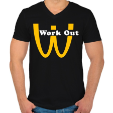 PRINTFASHION McDonalds Work Out - Férfi V-nyakú póló - Fekete férfi póló