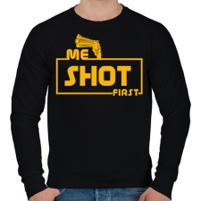 PRINTFASHION ME SHOT FIRST - Férfi pulóver - Fekete férfi pulóver, kardigán