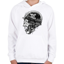 PRINTFASHION Meat is murder - Gyerek kapucnis pulóver - Fehér gyerek pulóver, kardigán