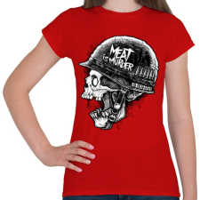 PRINTFASHION Meat is murder - Női póló - Piros női póló