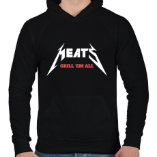 PRINTFASHION Meats - Férfi kapucnis pulóver - Fekete