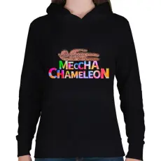 PRINTFASHION Meccha Chameleon - Női kapucnis pulóver - Fekete