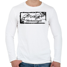 PRINTFASHION Mechanicangelo - Férfi hosszú ujjú póló - Fehér férfi póló