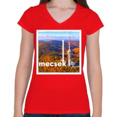 PRINTFASHION mecsek1v1v2vbpngv1 - Női V-nyakú póló - Piros
