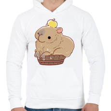 PRINTFASHION Medencéző Capybara - Férfi kapucnis pulóver - Fehér