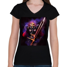 PRINTFASHION MediEvil - Női V-nyakú póló - Fekete női póló