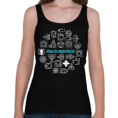 PRINTFASHION Meditáció és jóga - Női atléta - Fekete