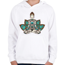PRINTFASHION Meditáció - Gyerek kapucnis pulóver - Fehér gyerek pulóver, kardigán