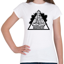 PRINTFASHION Meditáció - Lótuszülés - Női póló - Fehér női póló