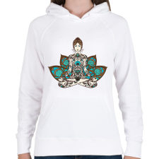 PRINTFASHION Meditáció - Női kapucnis pulóver - Fehér női pulóver, kardigán