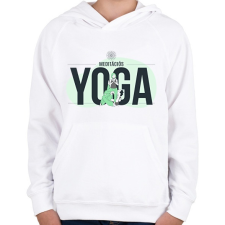PRINTFASHION Meditációs jóga - Gyerek kapucnis pulóver - Fehér gyerek pulóver, kardigán