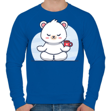 PRINTFASHION Meditáló jegesmedve - Férfi pulóver - Királykék