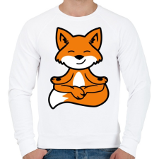 PRINTFASHION Meditáló róka - Férfi pulóver - Fehér férfi pulóver, kardigán