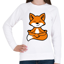 PRINTFASHION Meditáló róka - Női pulóver - Fehér női pulóver, kardigán