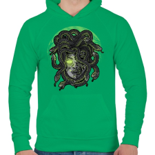 PRINTFASHION Medúza - Férfi kapucnis pulóver - Zöld férfi pulóver, kardigán
