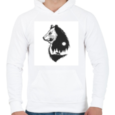 PRINTFASHION Medve 03 - Férfi kapucnis pulóver - Fehér