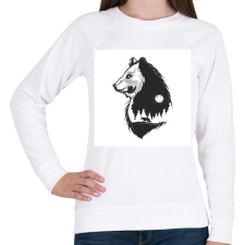 PRINTFASHION Medve 03 - Női pulóver - Fehér női pulóver, kardigán