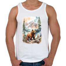 PRINTFASHION Medve az erdőben - Férfi atléta - Fehér atléta, trikó