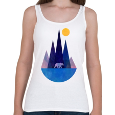 PRINTFASHION Medve és hegyek - Női atléta - Fehér női trikó