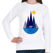 PRINTFASHION Medve és hegyek - Női pulóver - Fehér női pulóver, kardigán