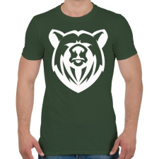 PRINTFASHION Medve  - Férfi póló - Katonazöld férfi póló