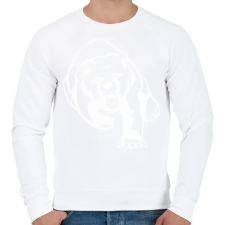 PRINTFASHION Medve  - Férfi pulóver - Fehér férfi pulóver, kardigán