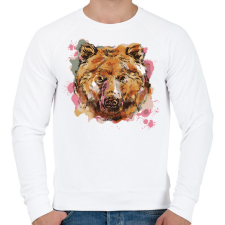 PRINTFASHION Medve - Férfi pulóver - Fehér férfi pulóver, kardigán