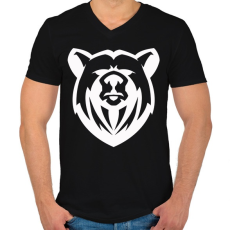 PRINTFASHION Medve  - Férfi V-nyakú póló - Fekete