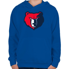 PRINTFASHION Medve - Gyerek kapucnis pulóver - Királykék