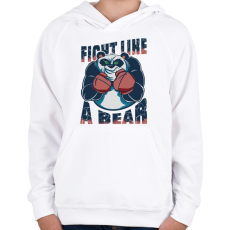 PRINTFASHION Medve - harcolj mint egy medve - Gyerek kapucnis pulóver - Fehér